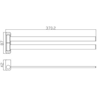 Полотенцедержатель Rav Slezak Nil NLA0602 двойной поворотный Хром